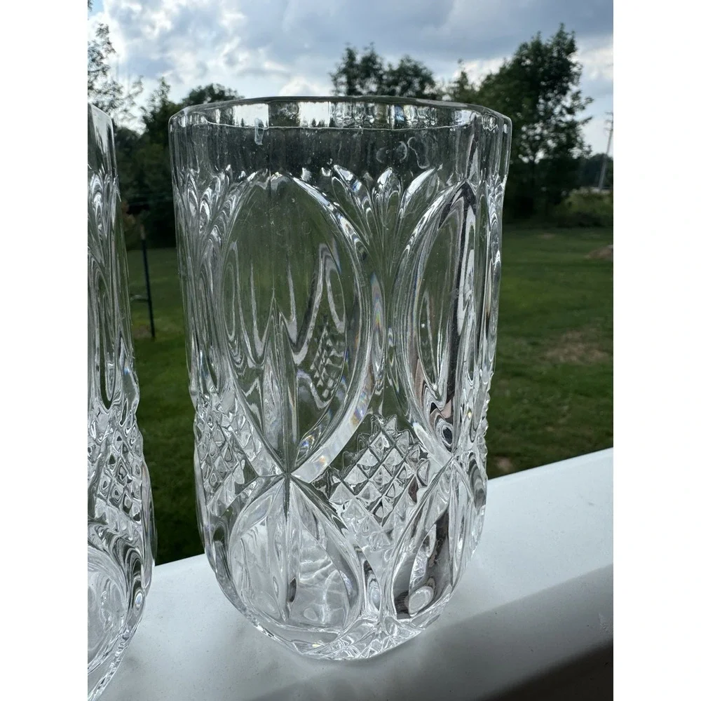 Set 4 Beautiful VTG Kristal Zajecar Medallion Highball Tumbler Crystal Glasses - Picture 9 of 9